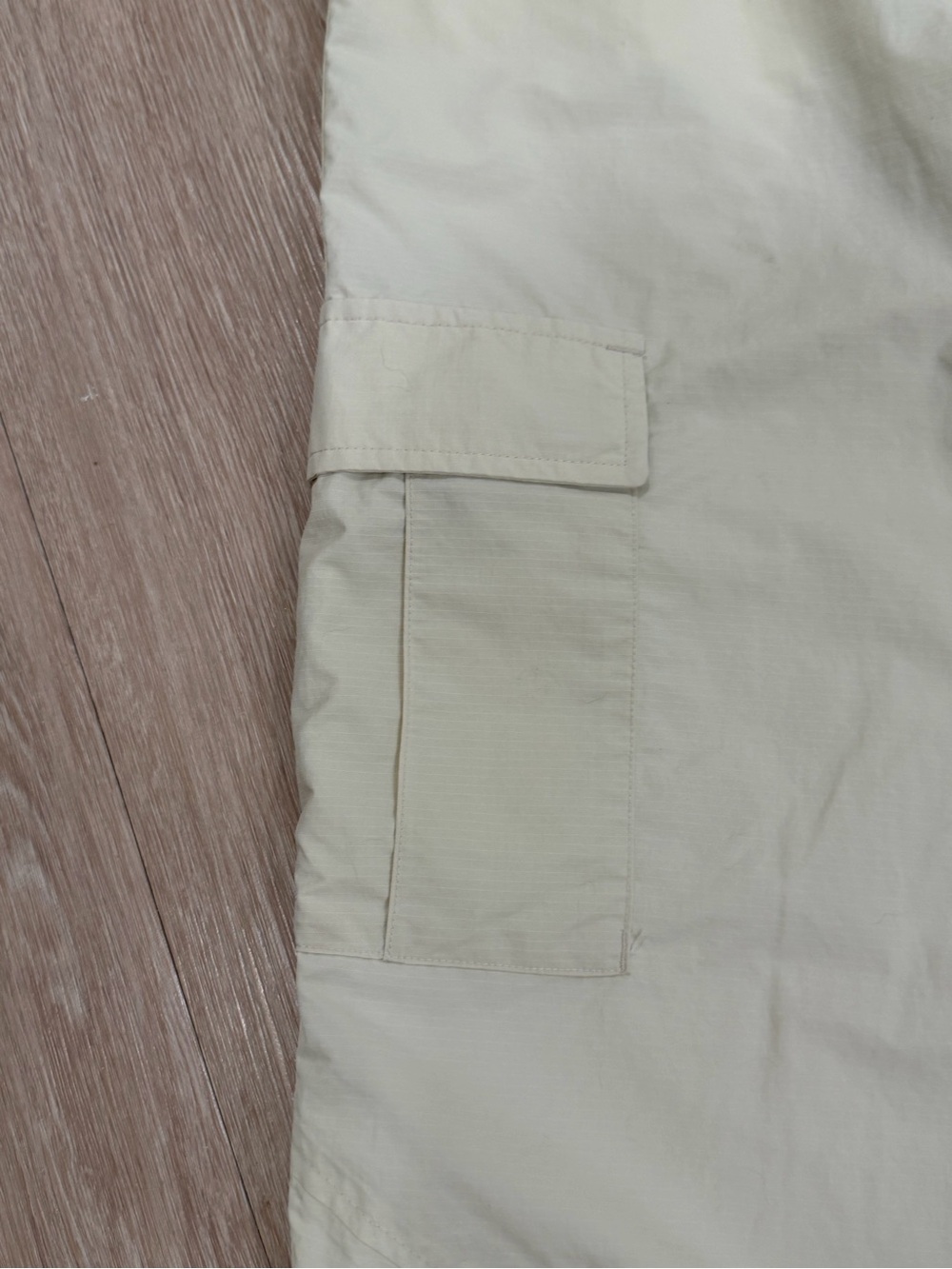 Vans Cream Riley Cargo Parachute Pants with Drawstring Waist - Picture 6 of 9